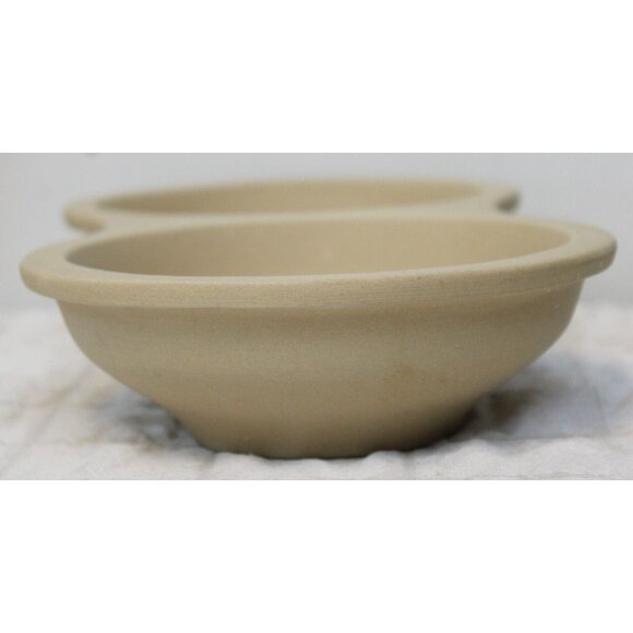 NEW The Pampered Chef Microwave Egg Cooker 1372 Stoneware Double Beige Scraper - Picture 15 of 16